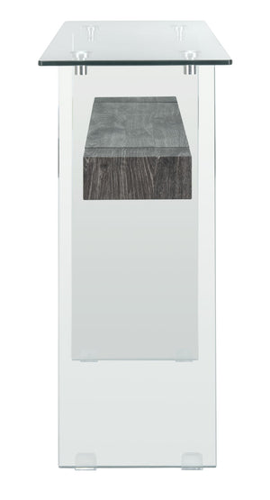 Safavieh Kayley Console Table - Modern Geometric Design With Sleek Lines For Entryway Or Living Room Style Glass/Black Oak Shelf CNS7001B