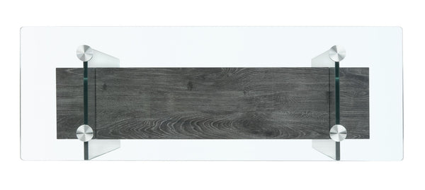 Safavieh Kayley Console Table - Modern Geometric Design With Sleek Lines For Entryway Or Living Room Style Glass/Black Oak Shelf CNS7001B