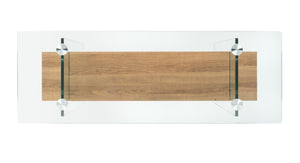 Safavieh Kayley Console Table - Modern Geometric Design With Sleek Lines For Entryway Or Living Room Style Glass/Natural Brown Shelf CNS7001D