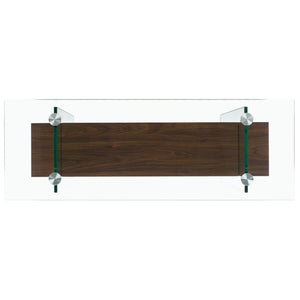 Safavieh Kayley Console Table - Modern Geometric Design With Sleek Lines For Entryway Or Living Room Style Glass / Walnut Paper Weneer CNS7001F