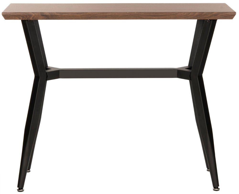 Safavieh Andrew Midcentury Modern Console Table - Sleek Brown Oak And Black Metal Entryway Accent Design CNS7002A