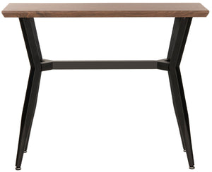 Safavieh Andrew Midcentury Modern Console Table - Sleek Brown Oak And Black Metal Entryway Accent Design CNS7002A