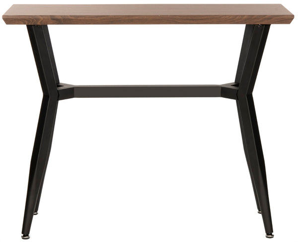 Safavieh Andrew Midcentury Modern Console Table - Sleek Brown Oak And Black Metal Entryway Accent Design CNS7002A