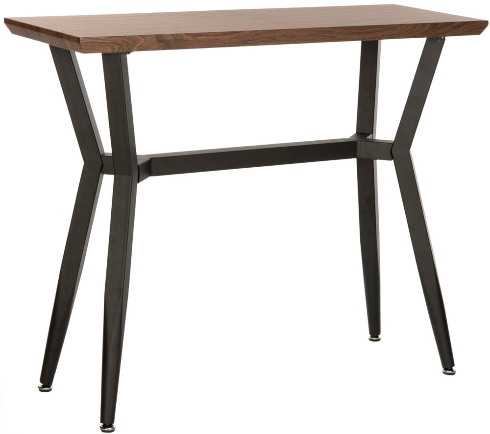 Safavieh Andrew Midcentury Modern Console Table - Sleek Brown Oak And Black Metal Entryway Accent Design CNS7002A