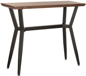 Safavieh Andrew Midcentury Modern Console Table - Sleek Brown Oak And Black Metal Entryway Accent Design CNS7002A