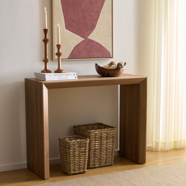 Safavieh Woodrow Console Table - Elevate Your Home Decor With Minimalistic Style And Functional Storage Solutions Natural Brown , Mdf Cns7005a