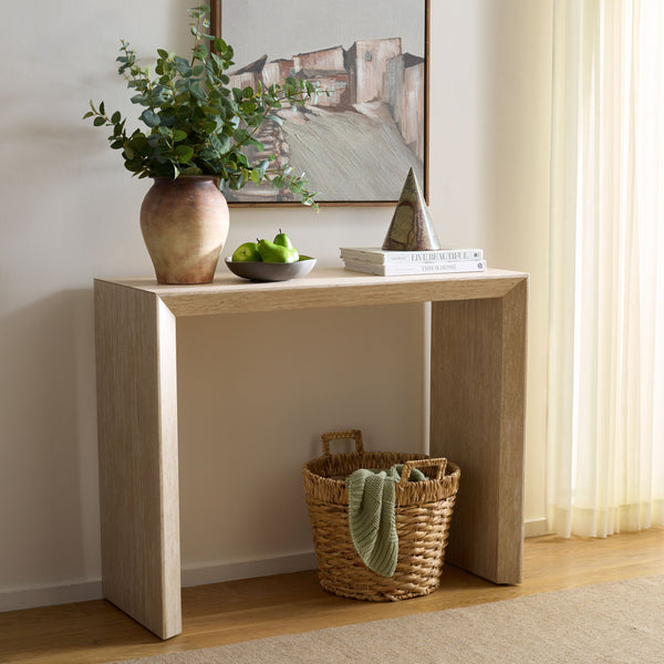 Safavieh Woodrow Console Table - Elevate Your Home Decor With Minimalistic Style And Functional Storage Solutions Faux Travertine Mdf Cns7005b