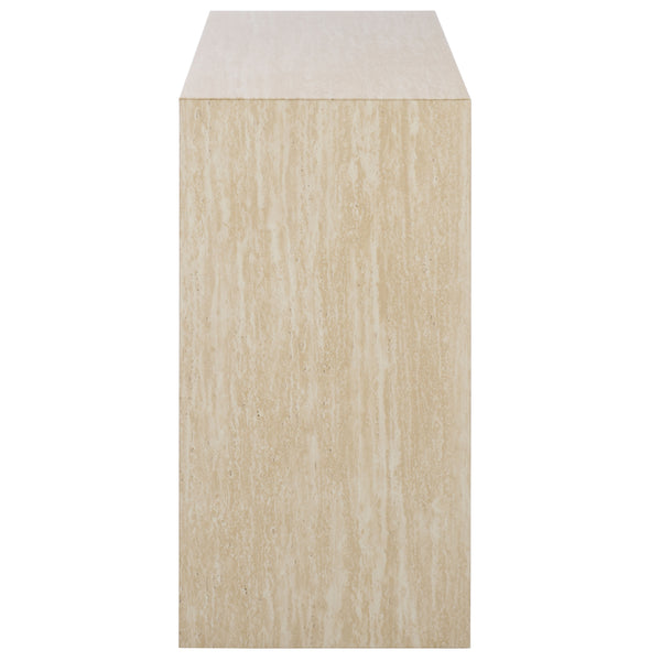 Safavieh Woodrow Console Table - Elevate Your Home Decor With Minimalistic Style And Functional Storage Solutions Faux Travertine Mdf Cns7005b