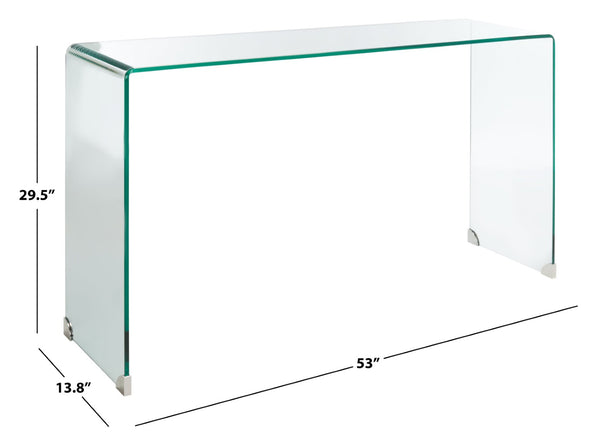 Safavieh Huck Elegant Tempered Glass Console Table - Modern Design For Entryways, Living Rooms, And Offices Clear CNS7301B