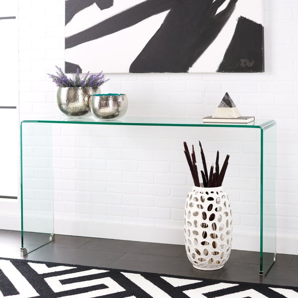 Safavieh Huck Elegant Tempered Glass Console Table - Modern Design For Entryways, Living Rooms, And Offices Clear CNS7301B