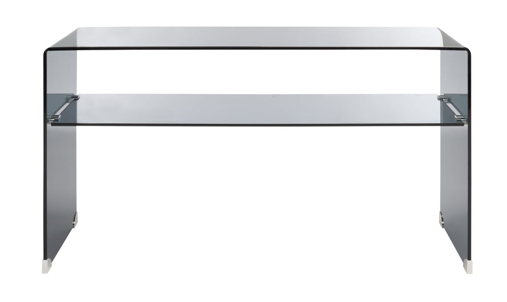 Safavieh Dash Tempered Glass Console Table – Modern Minimalist Design With Stylish Single Shelf For Storage Clear / Grey CNS7302A