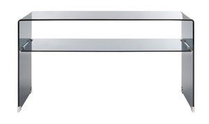Safavieh Dash Tempered Glass Console Table – Modern Minimalist Design With Stylish Single Shelf For Storage Clear / Grey CNS7302A