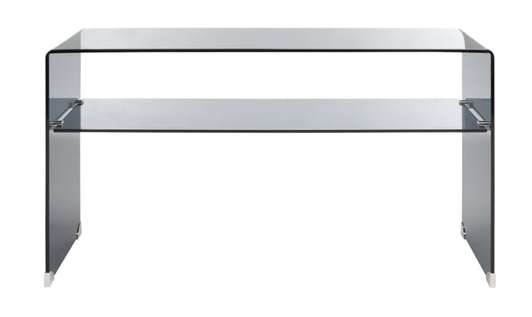 Safavieh Dash Tempered Glass Console Table – Modern Minimalist Design With Stylish Single Shelf For Storage Clear / Grey CNS7302A
