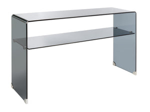 Safavieh Dash Tempered Glass Console Table – Modern Minimalist Design With Stylish Single Shelf For Storage Clear / Grey CNS7302A