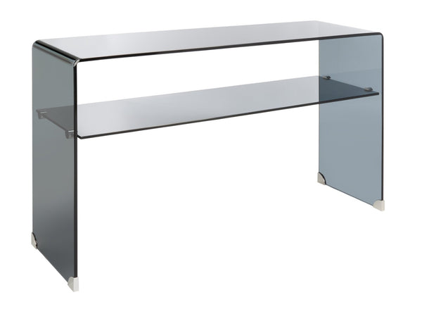 Safavieh Dash Tempered Glass Console Table – Modern Minimalist Design With Stylish Single Shelf For Storage Clear / Grey CNS7302A