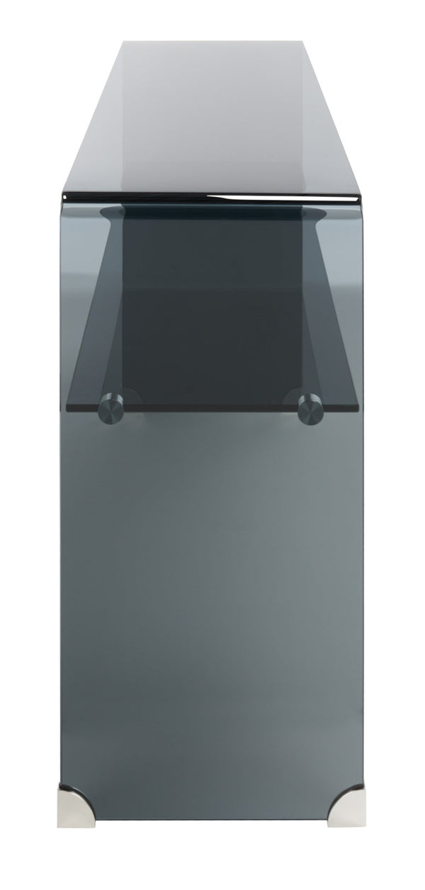 Safavieh Dash Tempered Glass Console Table – Modern Minimalist Design With Stylish Single Shelf For Storage Clear / Grey CNS7302A