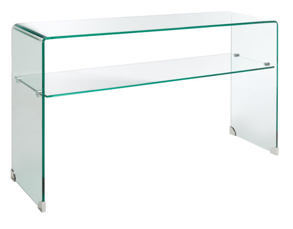 Safavieh Dash Tempered Glass Console Table – Modern Minimalist Design With Stylish Single Shelf For Storage Clear CNS7302B