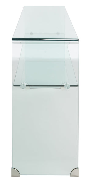 Safavieh Dash Tempered Glass Console Table – Modern Minimalist Design With Stylish Single Shelf For Storage Clear CNS7302B