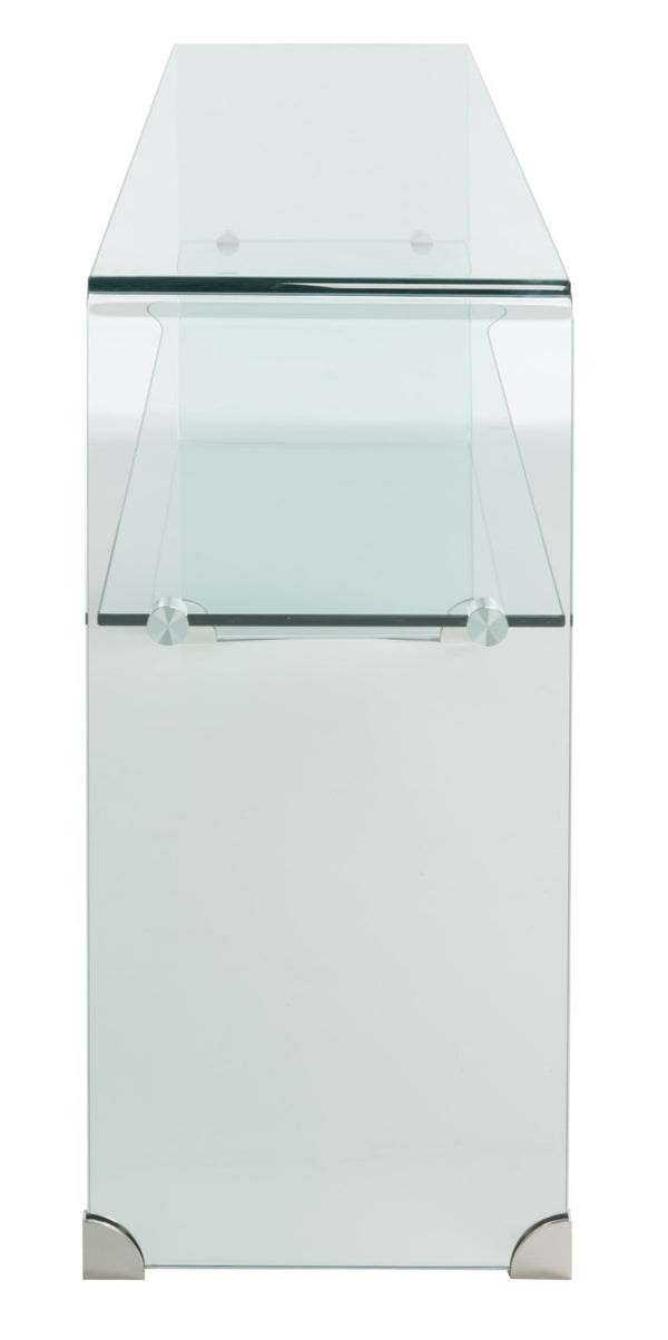 Safavieh Dash Tempered Glass Console Table – Modern Minimalist Design With Stylish Single Shelf For Storage Clear CNS7302B