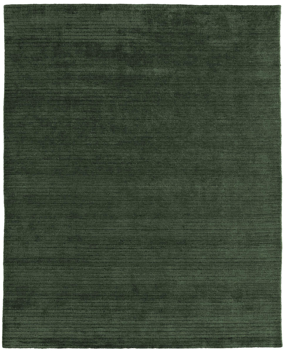 Feizy Rugs Cornerstone Hand-Loomed Wool Area Rug Ribbed Solid Artisan Weave for Living Rooms CNS8A22FGRN000F00