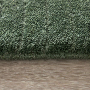 Feizy Rugs Cornerstone Hand-Loomed Wool Area Rug Ribbed Solid Artisan Weave for Living Rooms CNS8A22FGRN000F00