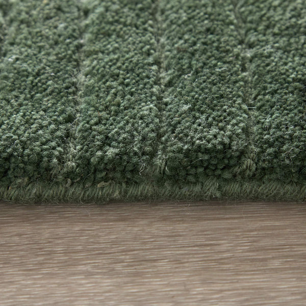 Feizy Rugs Cornerstone Hand-Loomed Wool Area Rug Ribbed Solid Artisan Weave for Living Rooms CNS8A22FGRN000F00