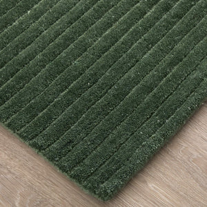 Feizy Rugs Cornerstone Hand-Loomed Wool Area Rug Ribbed Solid Artisan Weave for Living Rooms CNS8A22FGRN000F00