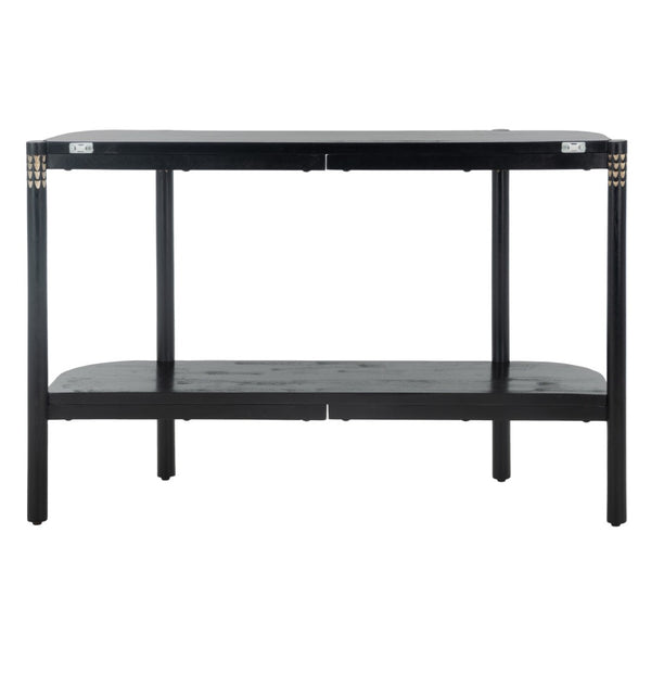 Safavieh Errington Console Table - Hand-Carved Luxury With Dramatic Black Finish For Entryway Or Living Room CNS9000A