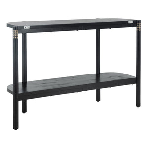 Safavieh Errington Console Table - Hand-Carved Luxury With Dramatic Black Finish For Entryway Or Living Room CNS9000A