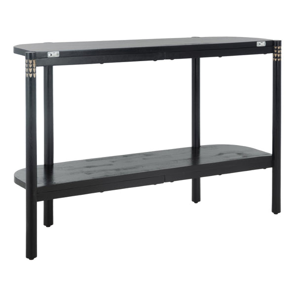 Safavieh Errington Console Table - Hand-Carved Luxury With Dramatic Black Finish For Entryway Or Living Room CNS9000A