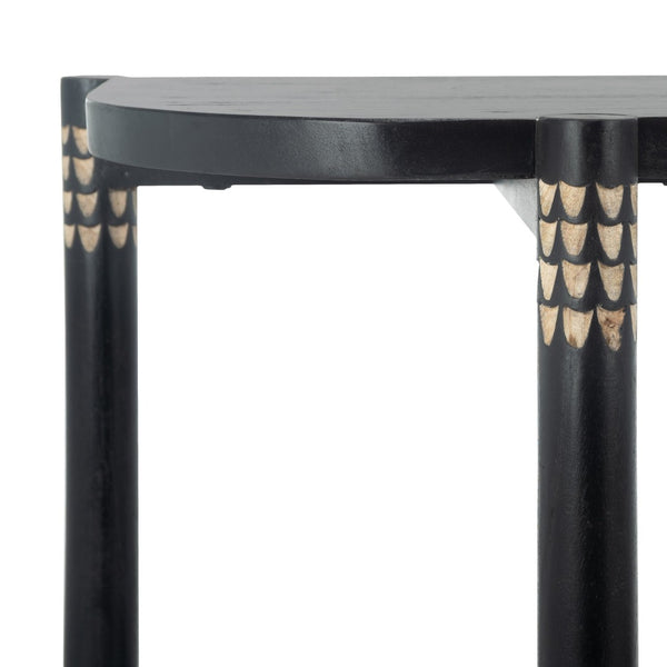 Safavieh Errington Console Table - Hand-Carved Luxury With Dramatic Black Finish For Entryway Or Living Room CNS9000A