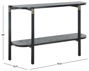 Safavieh Errington Console Table - Hand-Carved Luxury With Dramatic Black Finish For Entryway Or Living Room CNS9000A