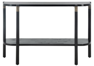 Safavieh Errington Console Table - Hand-Carved Luxury With Dramatic Black Finish For Entryway Or Living Room CNS9000A