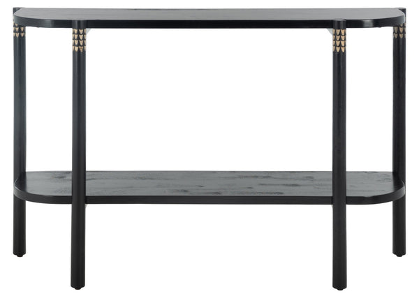Safavieh Errington Console Table - Hand-Carved Luxury With Dramatic Black Finish For Entryway Or Living Room CNS9000A