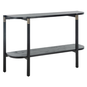 Safavieh Errington Console Table - Hand-Carved Luxury With Dramatic Black Finish For Entryway Or Living Room CNS9000A