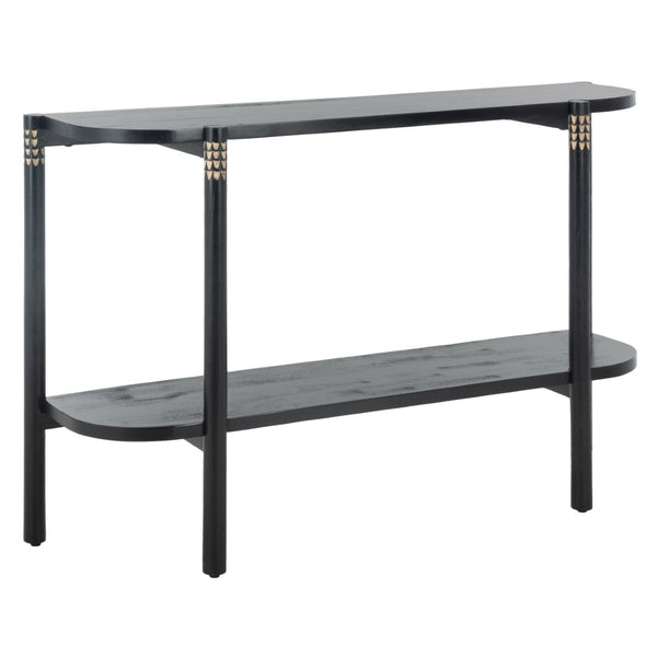 Safavieh Errington Console Table - Hand-Carved Luxury With Dramatic Black Finish For Entryway Or Living Room CNS9000A