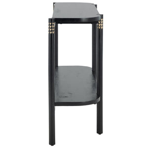 Safavieh Errington Console Table - Hand-Carved Luxury With Dramatic Black Finish For Entryway Or Living Room CNS9000A