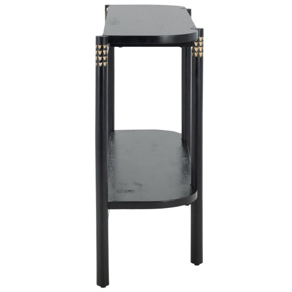 Safavieh Errington Console Table - Hand-Carved Luxury With Dramatic Black Finish For Entryway Or Living Room CNS9000A