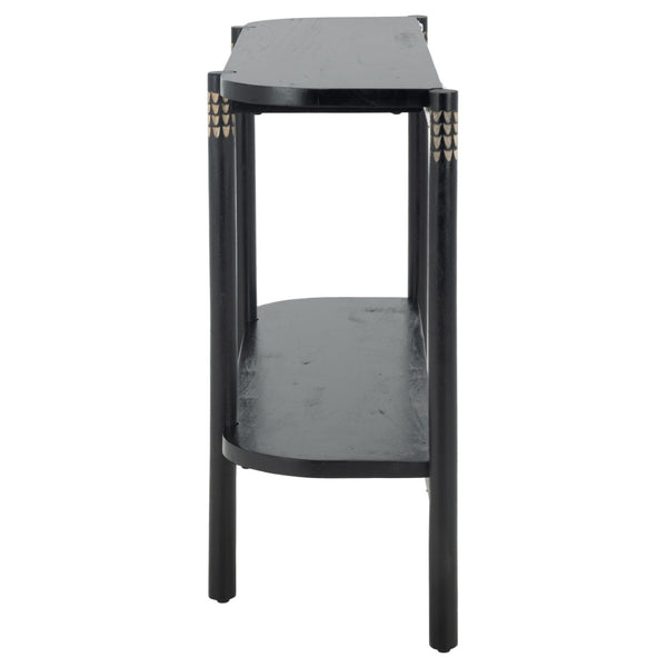 Safavieh Errington Console Table - Hand-Carved Luxury With Dramatic Black Finish For Entryway Or Living Room CNS9000A