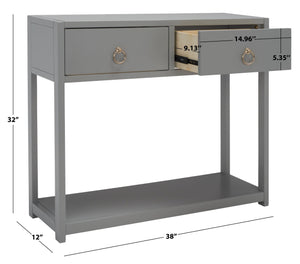 Safavieh Sadie Console Table - Modern And Stylish Entryway Accent With Practical Storage For Small Spaces Light Grey CNS9200D