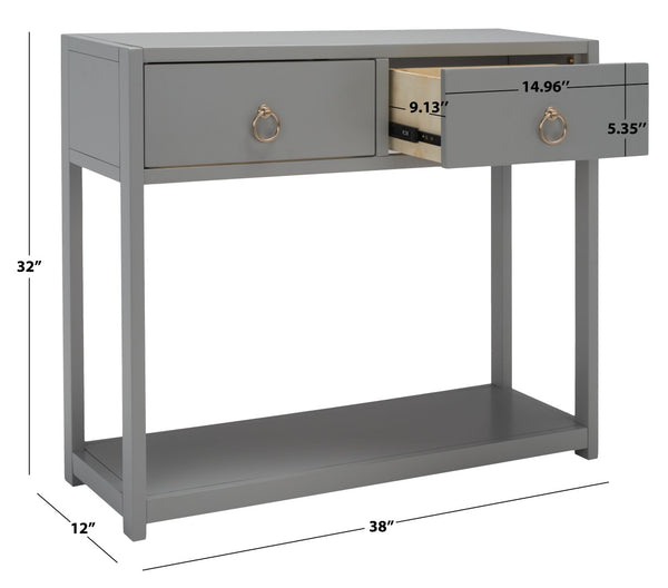 Safavieh Sadie Console Table - Modern And Stylish Entryway Accent With Practical Storage For Small Spaces Light Grey CNS9200D