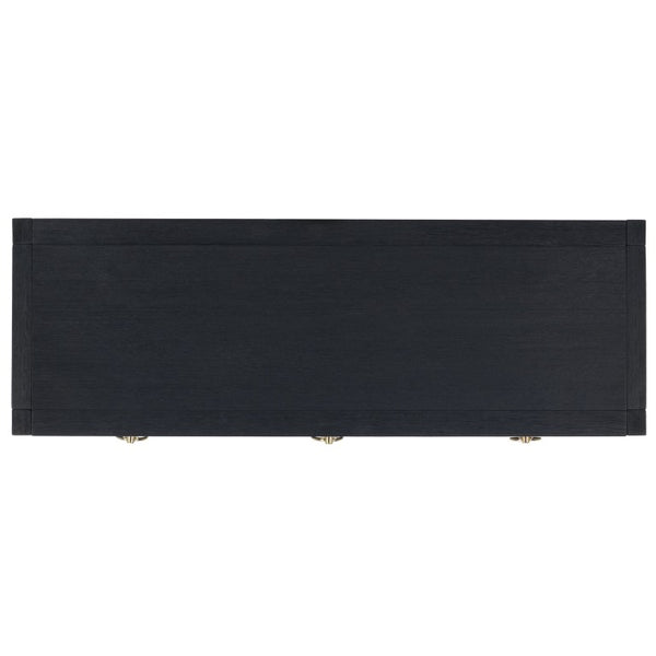 Safavieh Sadie Three Drawer Console Table Slim Entryway Storage with Bold Painted Finish Navy CNS9201A