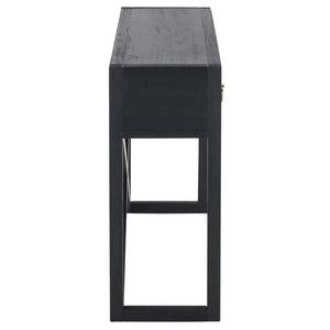 Safavieh Sadie Three Drawer Console Table Slim Entryway Storage with Bold Painted Finish Navy CNS9201A