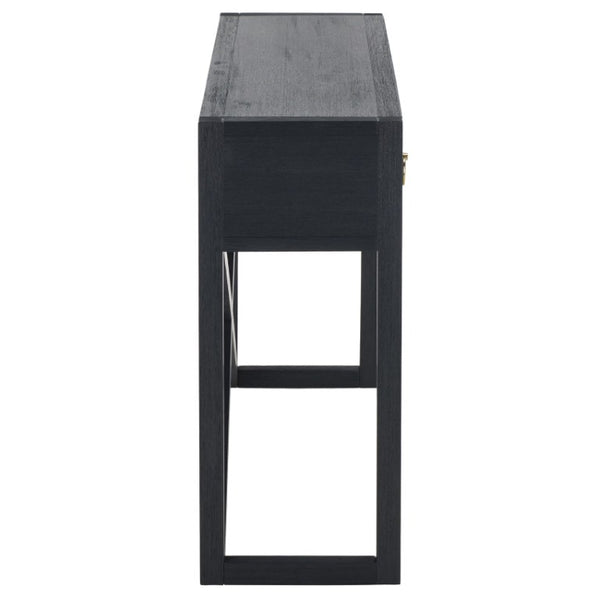Safavieh Sadie Three Drawer Console Table Slim Entryway Storage with Bold Painted Finish Navy CNS9201A