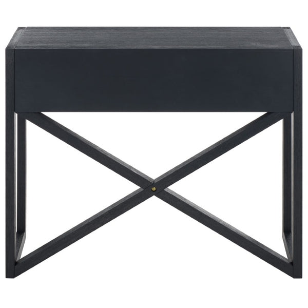 Safavieh Sadie Three Drawer Console Table Slim Entryway Storage with Bold Painted Finish Navy CNS9201A