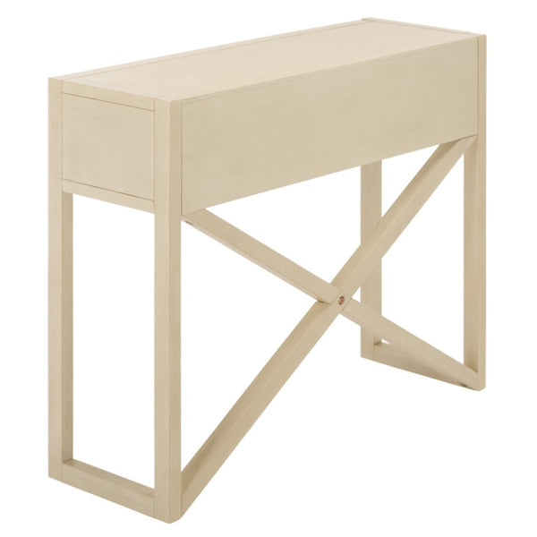 Safavieh Sadie Three Drawer Console Table Slim Entryway Storage with Bold Painted Finish Antique White CNS9201B