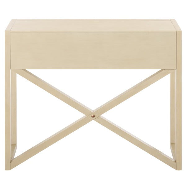 Safavieh Sadie Three Drawer Console Table Slim Entryway Storage with Bold Painted Finish Antique White CNS9201B
