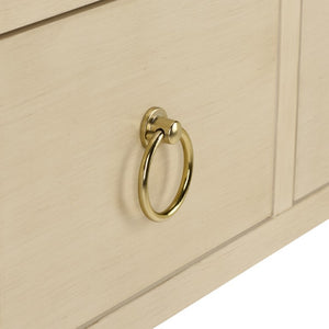 Safavieh Sadie Three Drawer Console Table Slim Entryway Storage with Bold Painted Finish Antique White CNS9201B