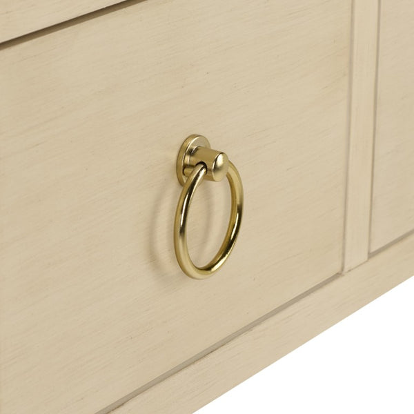 Safavieh Sadie Three Drawer Console Table Slim Entryway Storage with Bold Painted Finish Antique White CNS9201B