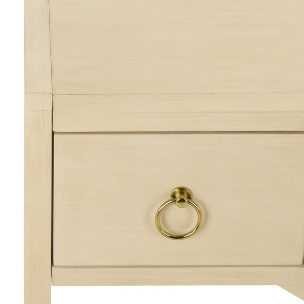 Safavieh Sadie Three Drawer Console Table Slim Entryway Storage with Bold Painted Finish Antique White CNS9201B